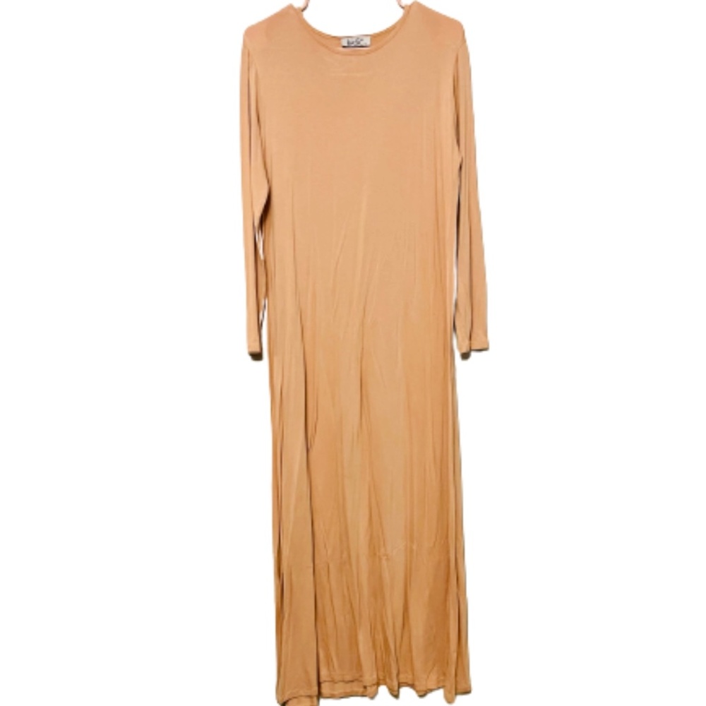 Blush pink, long sleeve, Maxi Dress